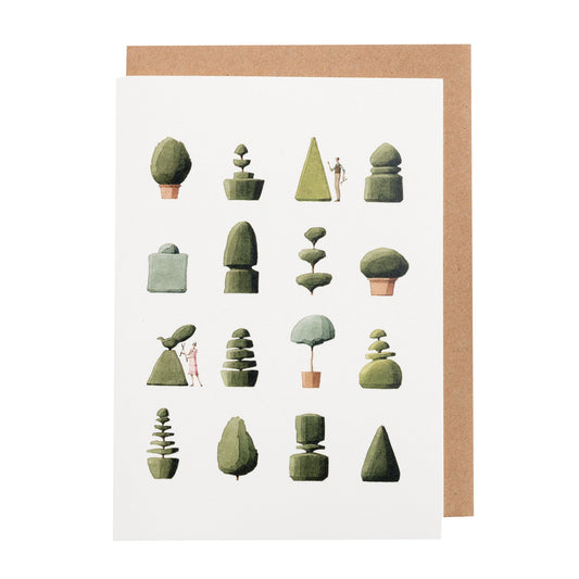 environmentally sustainable paper, compostable packaging, recycled paper, made in england, illustration, topiary