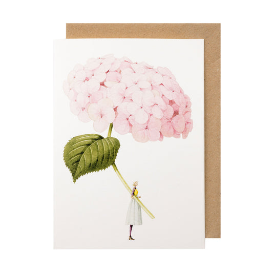 Greetings Card - Pale Pink Hydrangea