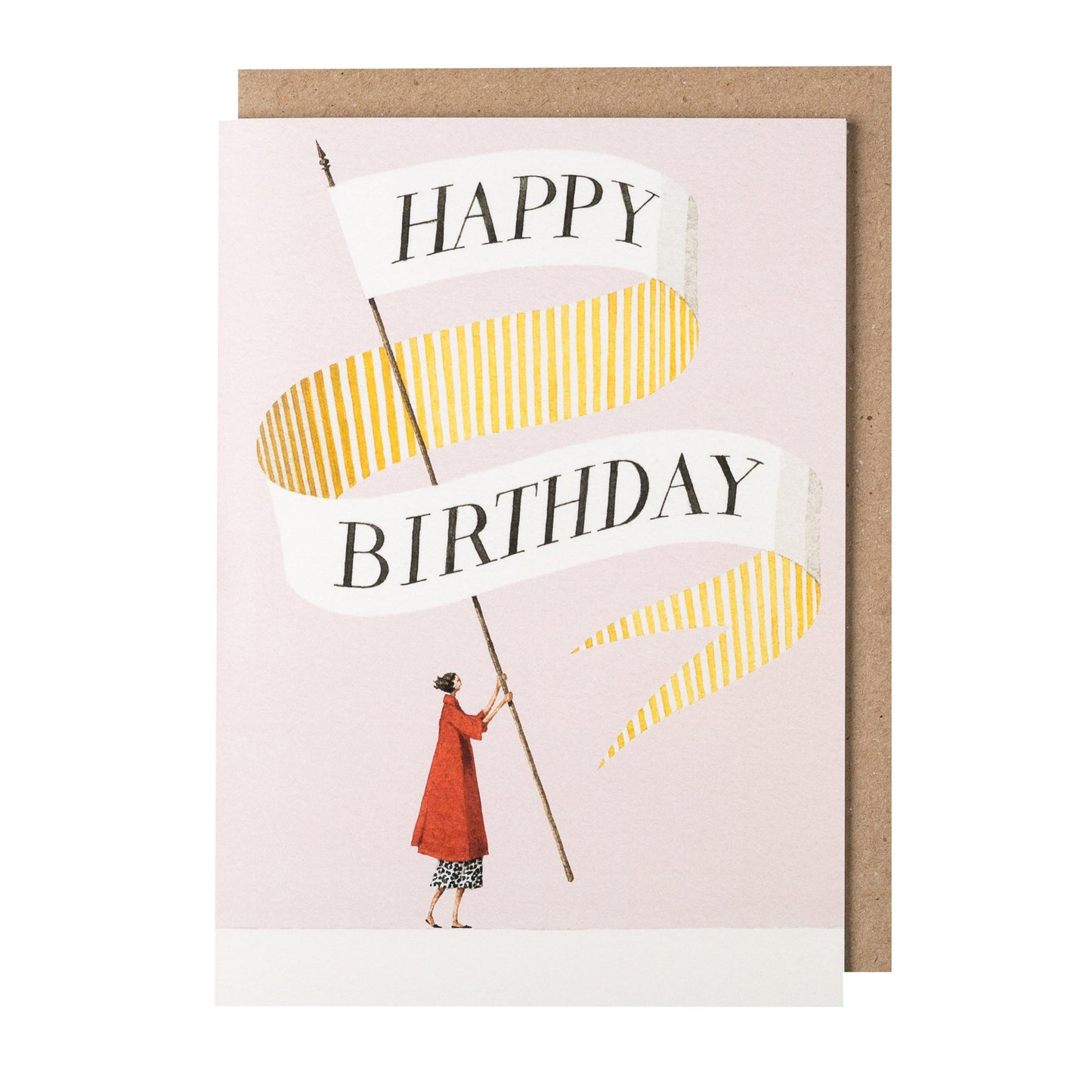 environmentally sustainable paper, compostable packaging, recycled paper, made in england, illustration, happy birthday, lady