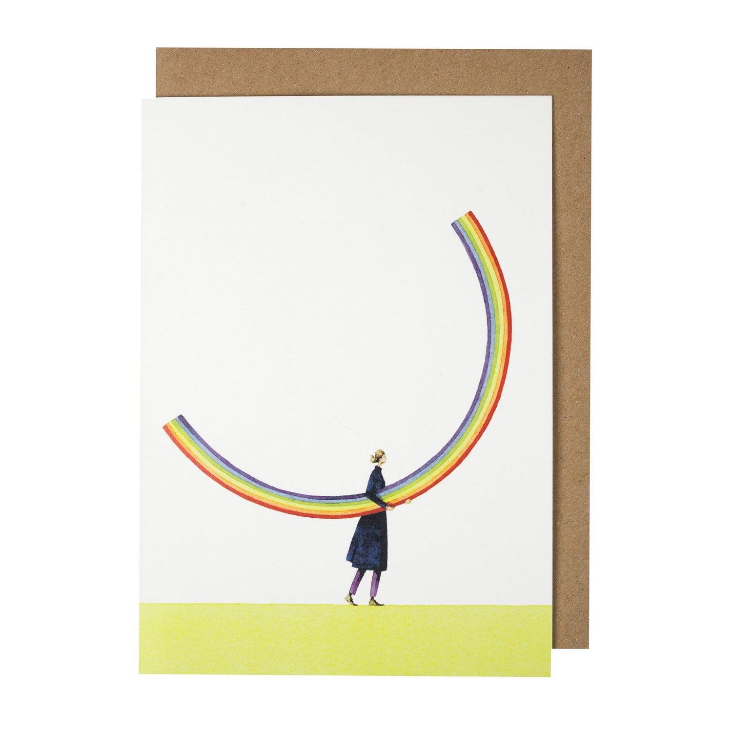 environmentally sustainable paper, compostable packaging, recycled paper, made in england, illustration, rainbow girl, rainbow