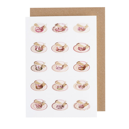 environmentally sustainable paper, compostable packaging, recycled paper, made in england, illustration, tea cups