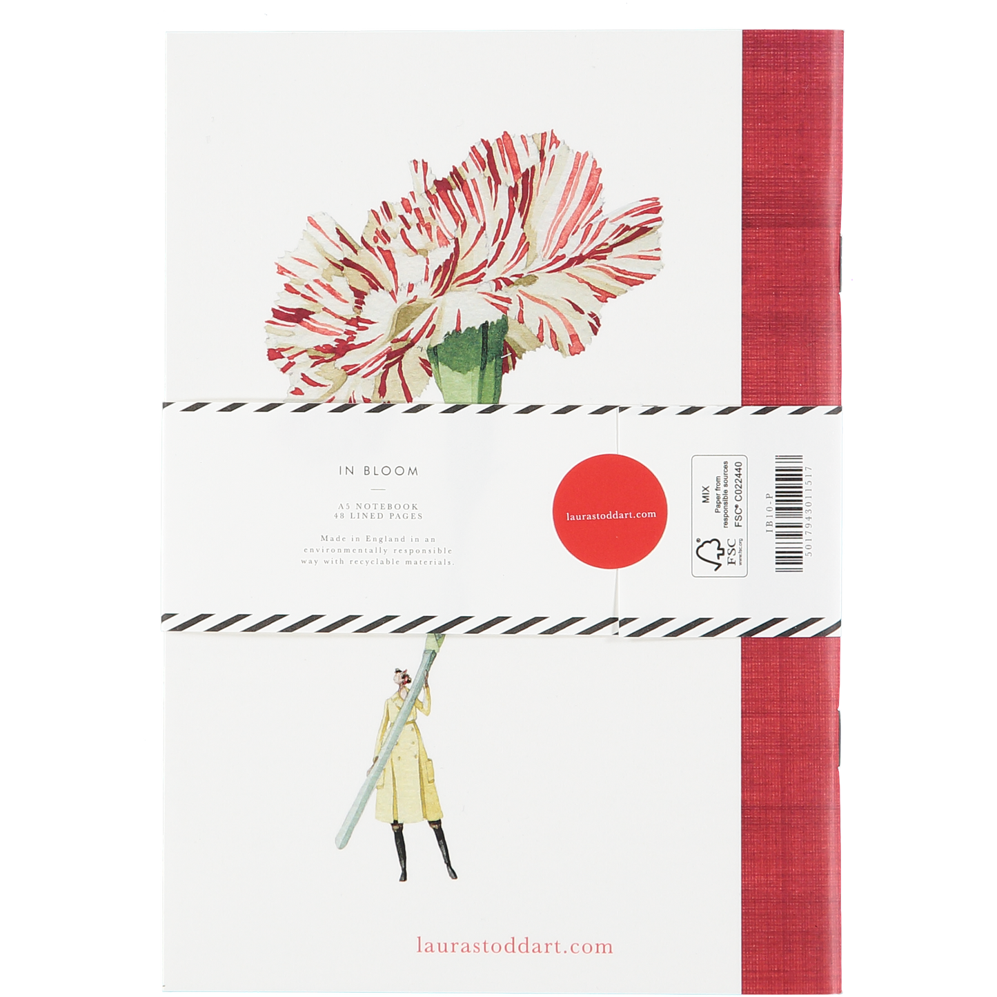 notebook, fsc paper, made in england, flowers, illustration