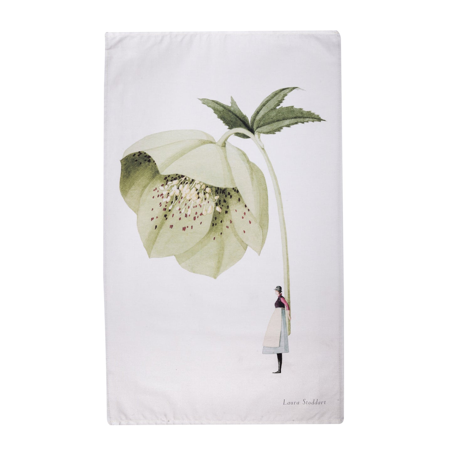 In Bloom Tea Towel - Green Hellebore