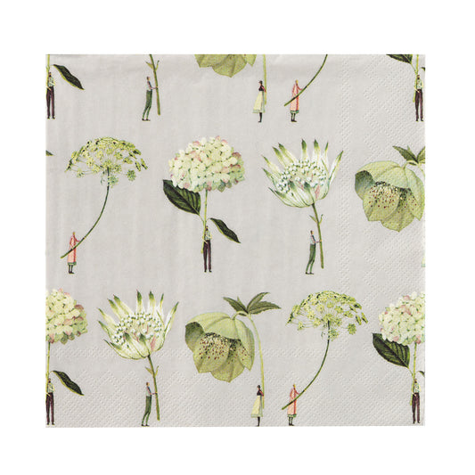 InBloom Green Flowers - paper napkins