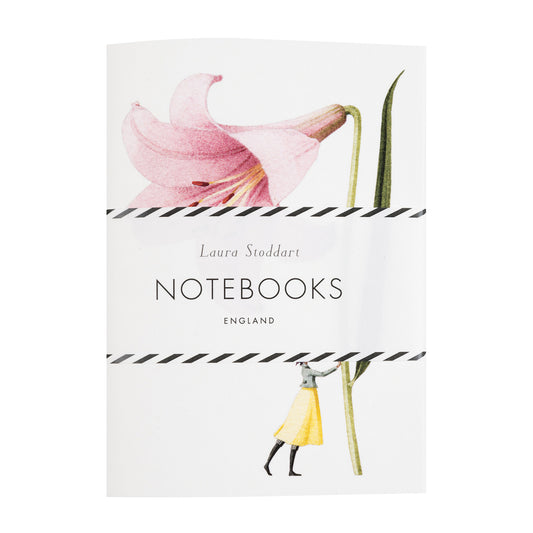 In Bloom Pink Flowers pair of A6 notebooks