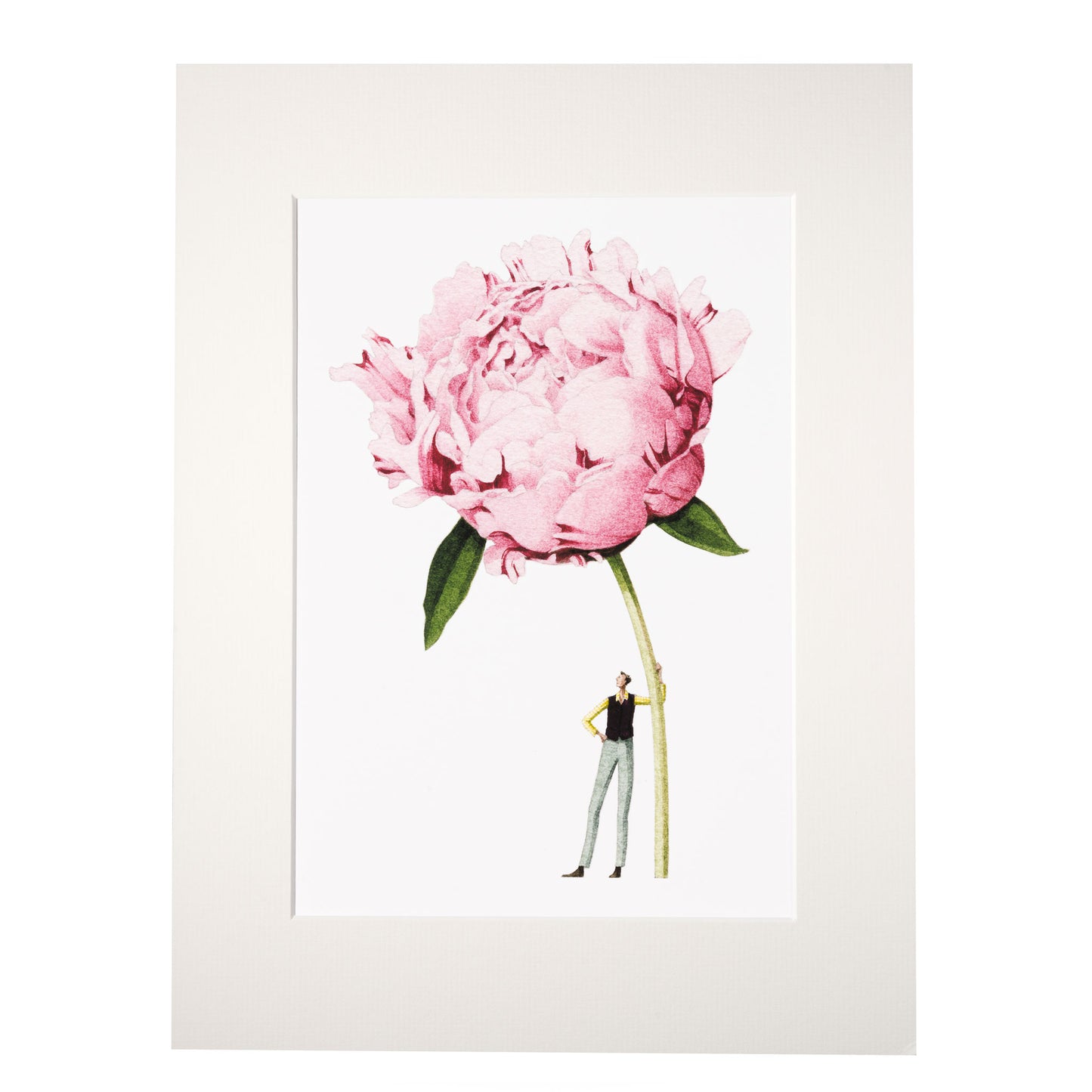 Pink Peony "In Bloom" Mounted Print