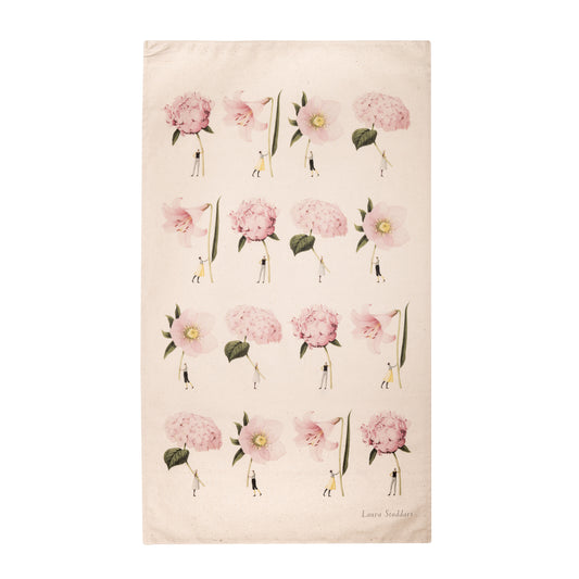 In Bloom Tea Towel - Pink Flowers