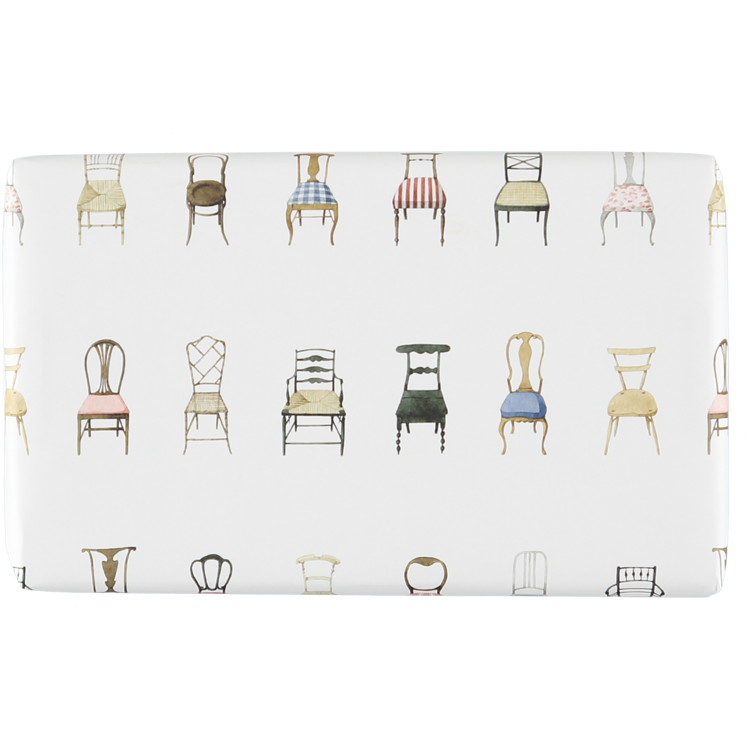 giftwrap, wrapping paper, fsc paper, made in england, illustration, flowers, chairs, musical chairs