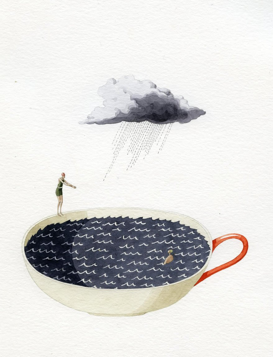 Limited edition "Storm in a Tea Cup" mounted print