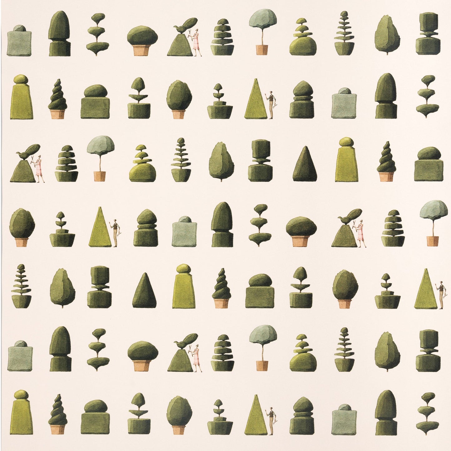 giftwrap, wrapping paper, fsc paper, made in england, illustration, topiary