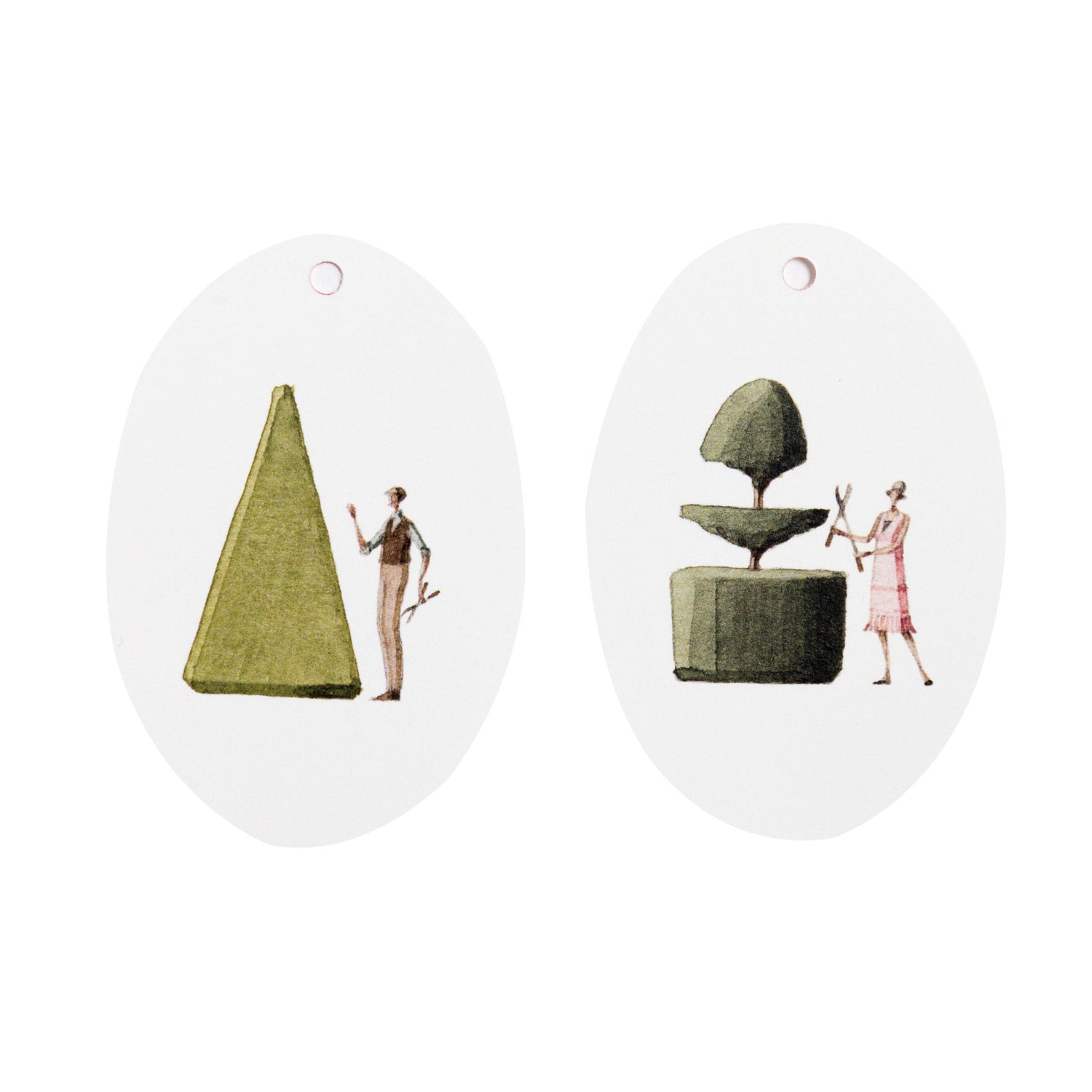 gift tags, tags, topiary, made in england, fsc paper, illustration