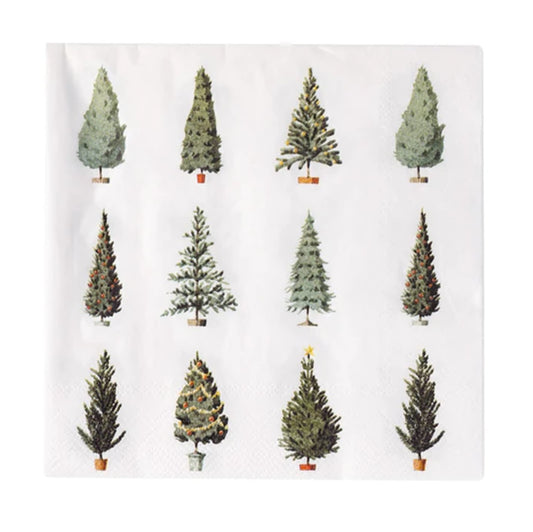 fsc paper, paper napkins, christmas trees, illustration