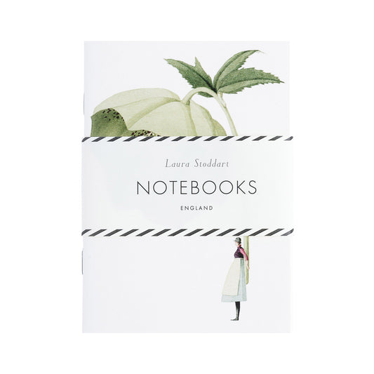 fsc paper, notebooks, flowers, green flowers, illustration, made in england, environmentally responsible, recyclable