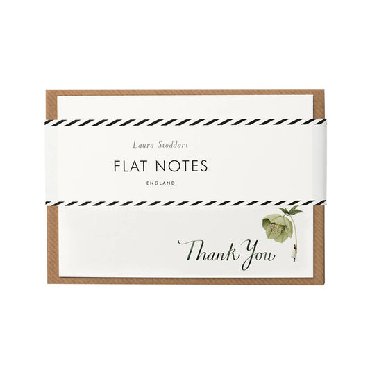 fsc paper, flatnotes, thank you notes, green flowers, hellebore, illustration, flowers, compostable, made in england